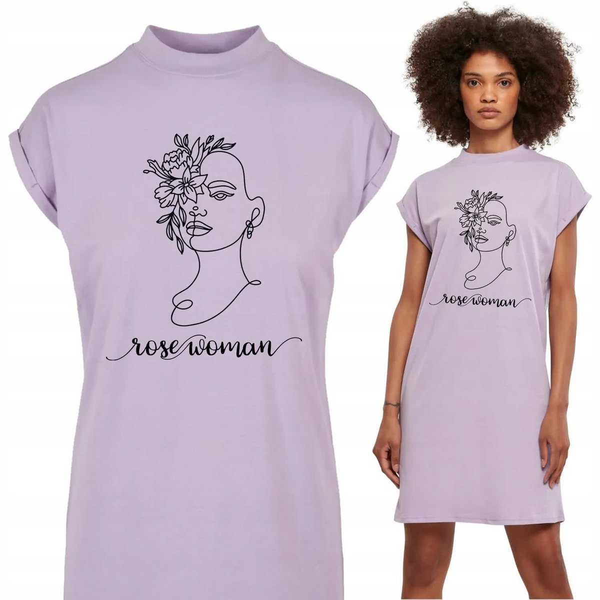 Koszula Nocna Lawendowa ROSE WOMAN Różne Wzory S