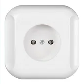 Gniazdka elektryczne - Gniazdo pojedyncze bez uziemienia Topaz białe - miniaturka - grafika 1
