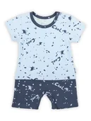 Kombinezony dla dzieci - Niemowlęcy rampers w plamki granatowy Nicol,r.68 - miniaturka - grafika 1