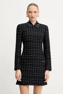 Karl Lagerfeld sukienka z dodatkiem wełny kolor czarny mini prosta A4W13021 - Sukienki - miniaturka - grafika 1