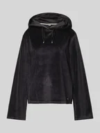 Bluzy damskie - Bluza z kapturem i detalem z logo model ‘Velluto’ - miniaturka - grafika 1