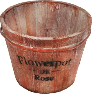 DONICA OSŁONKA DREWNIANA BRĄZOWA ŚREDNICA 23CM - Donice - miniaturka - grafika 1