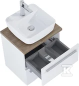 Meble łazienkowe - A852450806 / ROCA / KWADRO / ZESTAW ŁAZIENKOWY Z BLATEM I UMYWALKĄ 50 CM Z 2 SZUFLADAMI, BIAŁY POŁYSK / ZAMIENNIK 168443 / - miniaturka - grafika 1