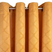 Zasłony - Zasłona welwetowa tłoczona CHIC MOROCCO 140x270 musztarda na przelotkach - miniaturka - grafika 1