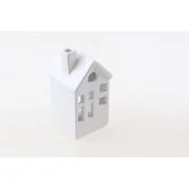 Ozdoby bożonarodzeniowe - Figurka ceramiczna domek 8 x 8 x 15 cm biały - miniaturka - grafika 1
