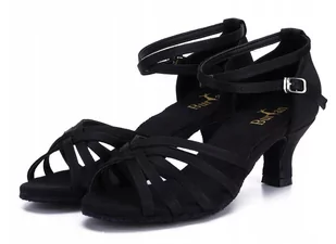 Buty Taneczne Do Tańca Czarne Salsa Latino 5 Cm Rozmiar 41 - Pozostały sprzęt i akcesoria do ćwiczeń - miniaturka - grafika 1
