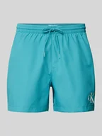 Kąpielówki męskie - Spodenki kąpielowe o kroju regular fit z nadrukiem z logo - miniaturka - grafika 1