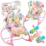 Łóżeczka i kojce - Hitbaits LEŻACZEK BUJACZEK dla niemowląt różowy KANZA - miniaturka - grafika 1