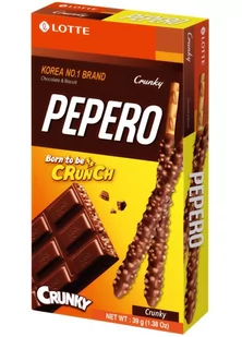 Paluszki Pepero Crunky z chrupiącą czekoladą 39g - LOTTE - Czekolada - miniaturka - grafika 1
