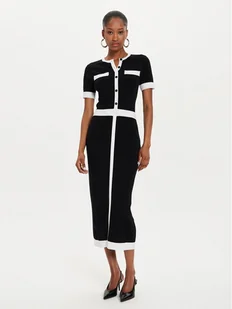 KARL LAGERFELD Sukienka dzianinowa 245W1331 Czarny Slim Fit - Sukienki - miniaturka - grafika 1