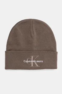 Calvin Klein Jeans czapka bawełniana kolor szary z grubej dzianiny bawełniana K50K512460 - Czapki męskie - miniaturka - grafika 1