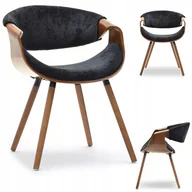 Krzesła - Kubełkowe Krzesło Z Drewna Giętego Sklejki Bent Orzech Czarny Tkanina - miniaturka - grafika 1