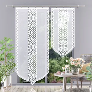 Firanka panel żakard biały gotowy 90x250cm Kira H128 - Firany - miniaturka - grafika 1
