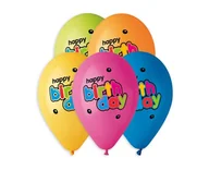 Balony i akcesoria - GMR Balony lateksowe Happy Birthday - 33 cm - 5 szt. GS120/891 - miniaturka - grafika 1