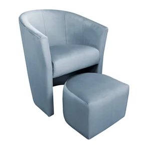 ATOS Fotel CLUB z podnóżkiem BL06 szary błękit - Fotele - miniaturka - grafika 1