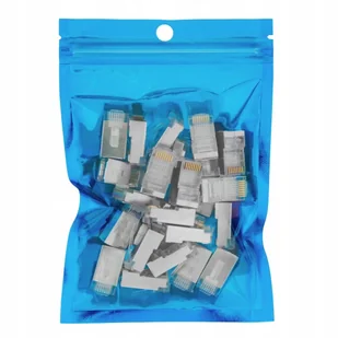Przezroczyste Wtyczki RJ45 Przelotowe CAT 6 Ekranowane FTP 25 sztuk - Pozostałe akcesoria sieciowe - miniaturka - grafika 1