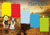 Szkolne artykuły papiernicze - Plan lekcji dla dzieci - wzór borowiacki - miniaturka - grafika 1