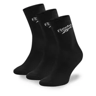 Skarpetki męskie - Zestaw 3 par wysokich skarpet unisex Reebok R0452-SS24 (3-pack) Czarny - miniaturka - grafika 1