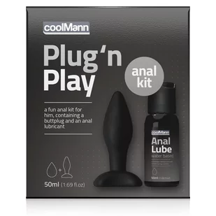 Cobeco Cobeco Coolmann Plug'N Play Duo Set (50Ml) - zestaw korek analny i lubrykant - Zestawy erotyczne - miniaturka - grafika 2