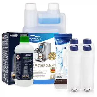 Zestaw Delonghi Aqualogis AL-S002 4szt, Odkamieniacz EcoDecalk 500ml, Latteo 1000ml - Akcesoria i części do ekspresów do kawy - miniaturka - grafika 1