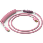 Kable USB - Glorious Kabel spiralny Prism Pink, kabel spiralny USB-C na USB-A - 1,37 m, różowy - miniaturka - grafika 1