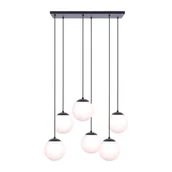 Lampy sufitowe - Kaja ALFRED OLSZEWSKI Czarno-biała lampa wisząca na sześć żarówek K-4748 z serii CAMINA - miniaturka - grafika 1