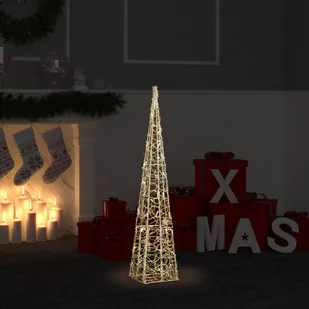 vidaXL vidaXL Akrylowy stożek dekoracyjny, ciepłe białe LED, 90 cm - Oświetlenie świąteczne - miniaturka - grafika 1