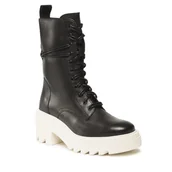 Botki damskie - Trapery GINO ROSSI RST-CIRCLE-01 Czarny - miniaturka - grafika 1