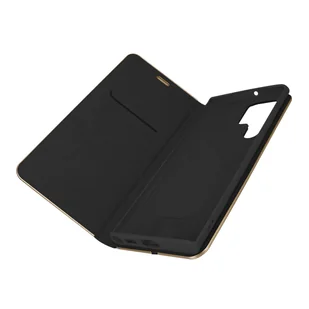 Etui Folio Galaxy S22 Ultra Card And Video Holder Forcell Luna Book Gold Czarne - Etui i futerały do telefonów - miniaturka - grafika 1