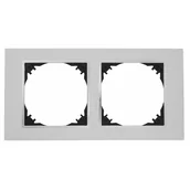 Wyłączniki światła i elektryczne - Ramka podwójna Biały chrom VESTRA ELEKTRO-PLAST - miniaturka - grafika 1
