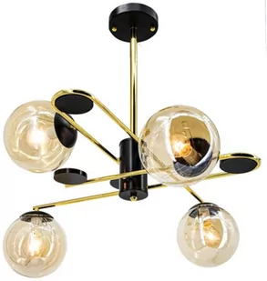 Agrafka lampa sufitowa 4xE27 czarna/złota 6302/4 BL TR - Lampy sufitowe - miniaturka - grafika 1