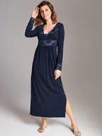 Bielizna nocna - KOSZULA NOCNA MAXI S002 03 - granatowy 4XL - miniaturka - grafika 1
