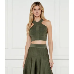 GUESS Top SL MIRAGE OTTOMAN STACI Cropped Fit - Koszulki i topy damskie - miniaturka - grafika 1