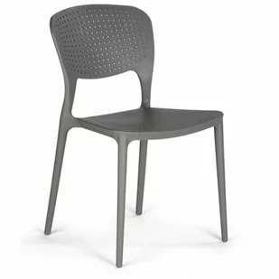 Plastikowe krzesło do jadalni EASY II, szare - Krzesła - miniaturka - grafika 1
