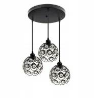 Lampy sufitowe - Lampa Wisząca Żyrandol Plafon Led Sufitowa Abażur Kryształ 2x E27 - miniaturka - grafika 1