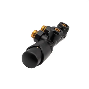 OPTICOMFORT Zestaw termostatyczny DUOPLEX 1/2" czarny - Głowice termostatyczne - miniaturka - grafika 1