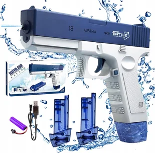 ELEKTRYCZNY AUTOMATYCZNY PISTOLET NA WODĘ DWA MAGAZYNKI GLOCK KARABIN - Zabawki militarne - miniaturka - grafika 1