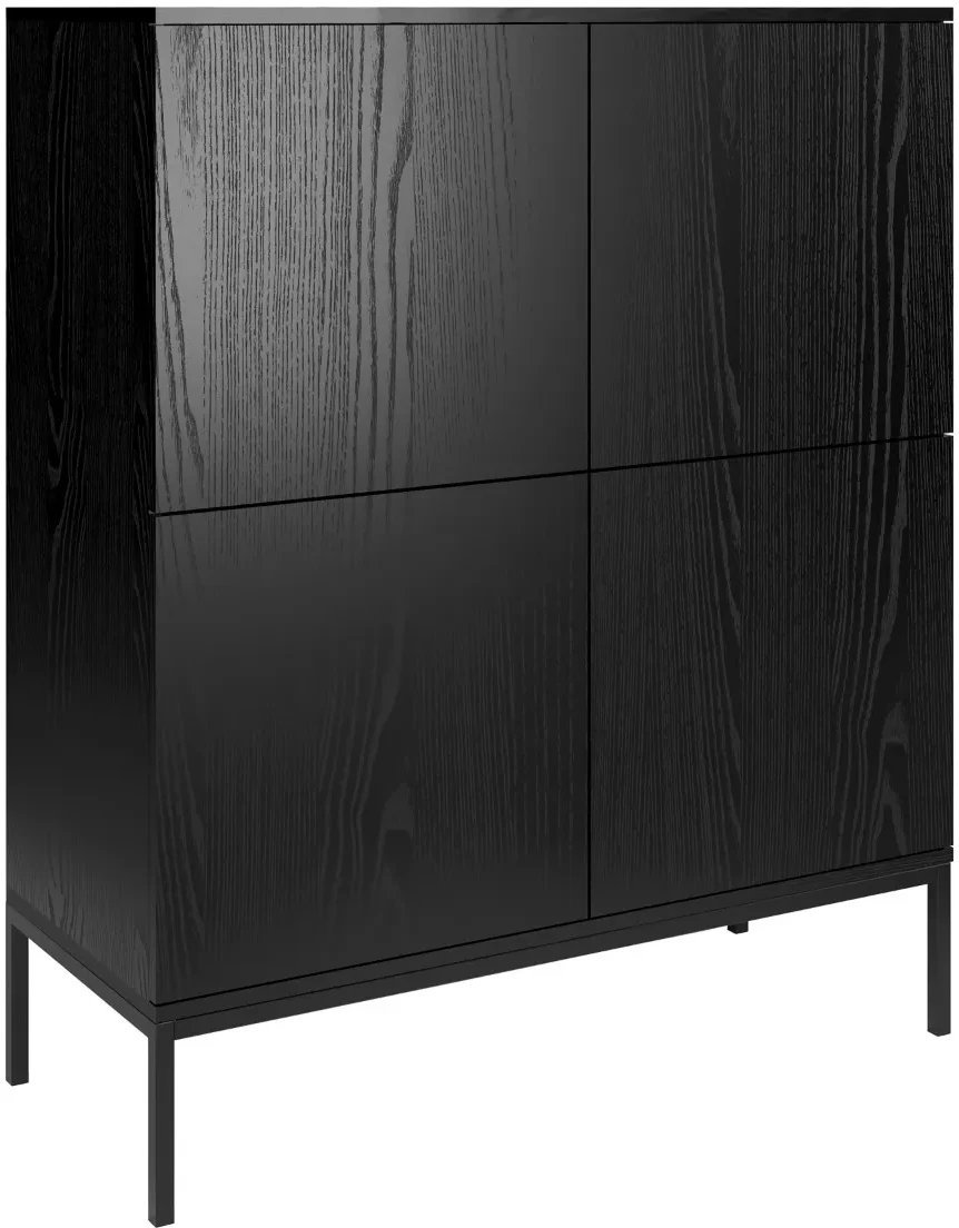 Komoda wysoka KRON 4D 100cm czarny dąb MELIMEBLE