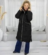 Kurtki damskie - Długa kurtka damska płaszcz dwustronny MONIKA-XL - miniaturka - grafika 1
