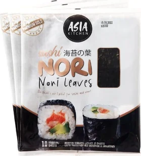 Asia Kitchen Algi Sushi Nori Premium Gold 3 x 10 szt - Asia Kitchen - Kuchnie świata - miniaturka - grafika 1