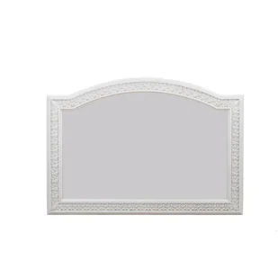 STYLOWE LUSTRO W DREWNIANEJ RZEŹBIONEJ RAMIE KOLOR BIEL ANTYCZNA 152046  / POLOMEBLE - Lustra - miniaturka - grafika 1