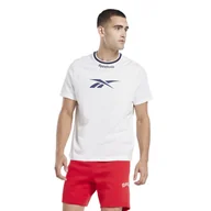 Koszulki męskie - Męska Koszulka z krótkim rękawem REEBOK RI ARCH LOGO VECTOR TEE HZ8860 – Biały - miniaturka - grafika 1