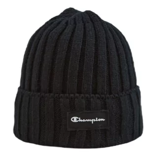 Czapki damskie - Champion Damska dzianinowa mała czapka z logo, czarna, jeden rozmiar - grafika 1