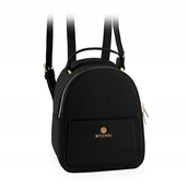 Torebki damskie - Elegancki plecak miejski Betlewski MILEY czarny 19 cm - miniaturka - grafika 1