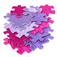 Maty edukacyjne - WOOPIE Mata Sensoryczna Ortopedyczna Puzzle 11 el. - Kolor Różowy/Fioletowy - miniaturka - grafika 1