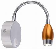 Lampy ścienne - Candellux DINO Kinkiet 3W LED CHROM/Aluminium KLOSZ STOŻEK ZŁOTY 21-43344 - miniaturka - grafika 1