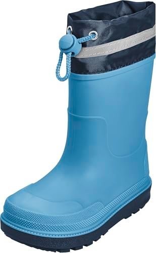 Playshoes Dziecięce kalosze przeciwdeszczowe, uniseks, z podszewką, Niebieska podszewka, 21 EU