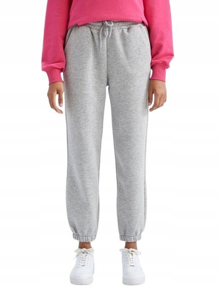 DEFACTO SPODNIE DRESOWE DAMSKIE OCIEPLANE SZARE XS J9A