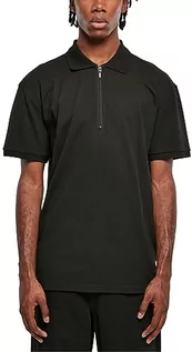 Koszulki męskie - Urban Classics Męska koszulka polo oversized Zip Polo Black S, czarny, S - grafika 1