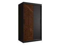 Szafy - Nowoczesna szafa Montik I 100 z szufladami, Czarny Mat / Orzech Ciemny - miniaturka - grafika 1